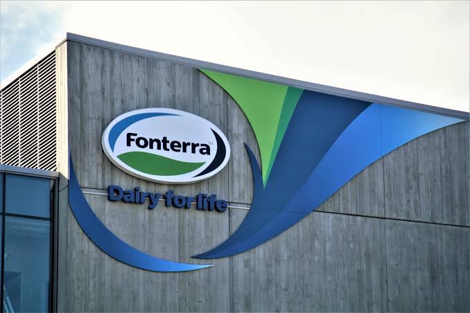 Fonterra signage on the exterior of a building.